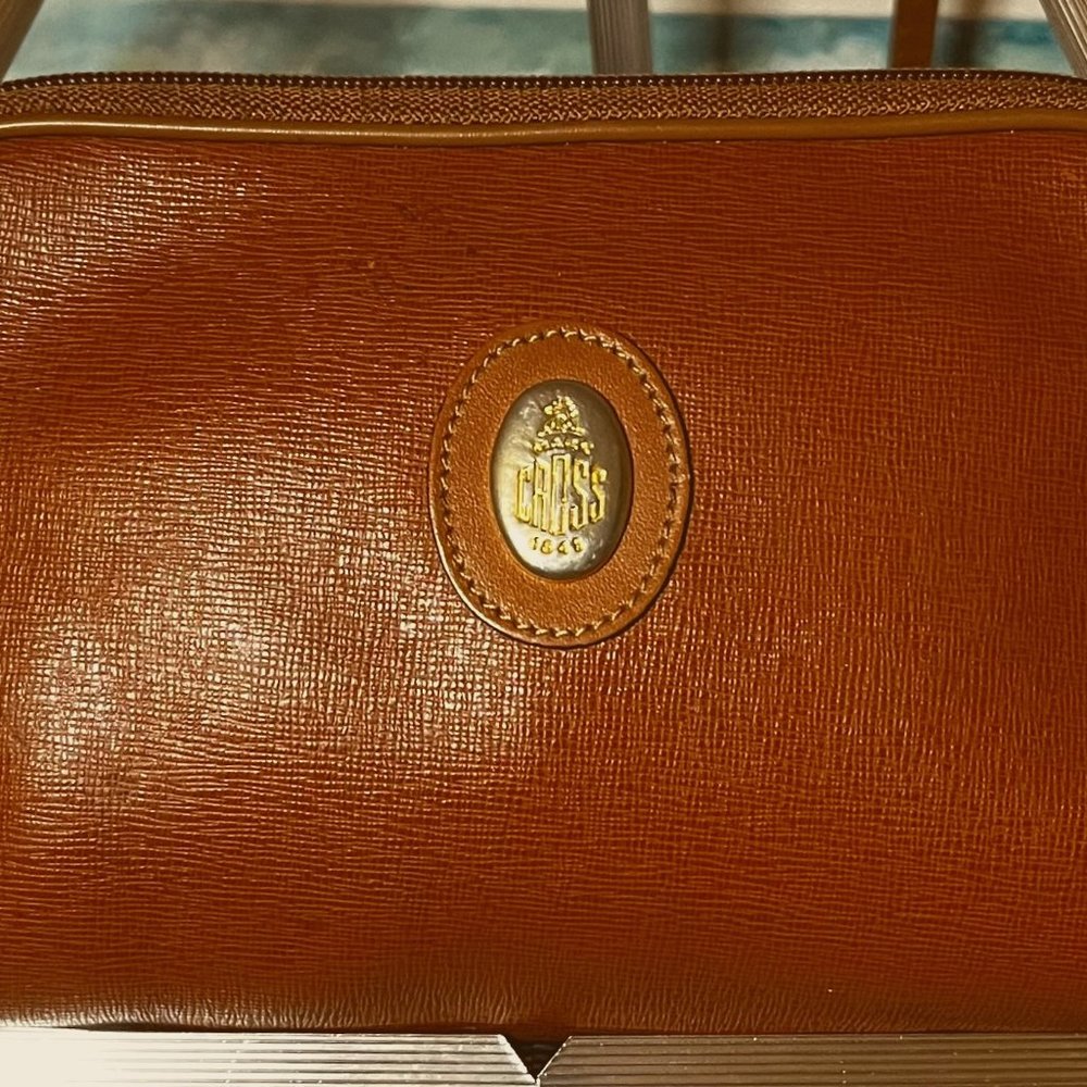 "Mark CROSS 1845" Brown Leather Womens purse - Casual/Luxury -8X6X26 inch strap
